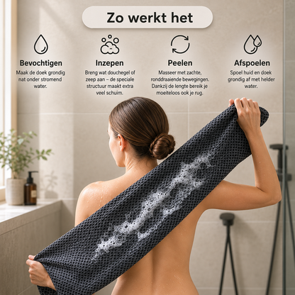 SilkTouch™ - Antibacterieel Peeling Douchedoekje